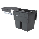 Poubelle pour meuble de 450mm composée de 2 bacs avec couvercles : 2 x 38L