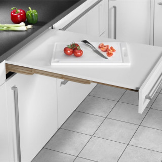 Table escamotable pour meuble de 600mm - 560x800mm -Encombrement 560x 500mm (repliée)- finition blanc