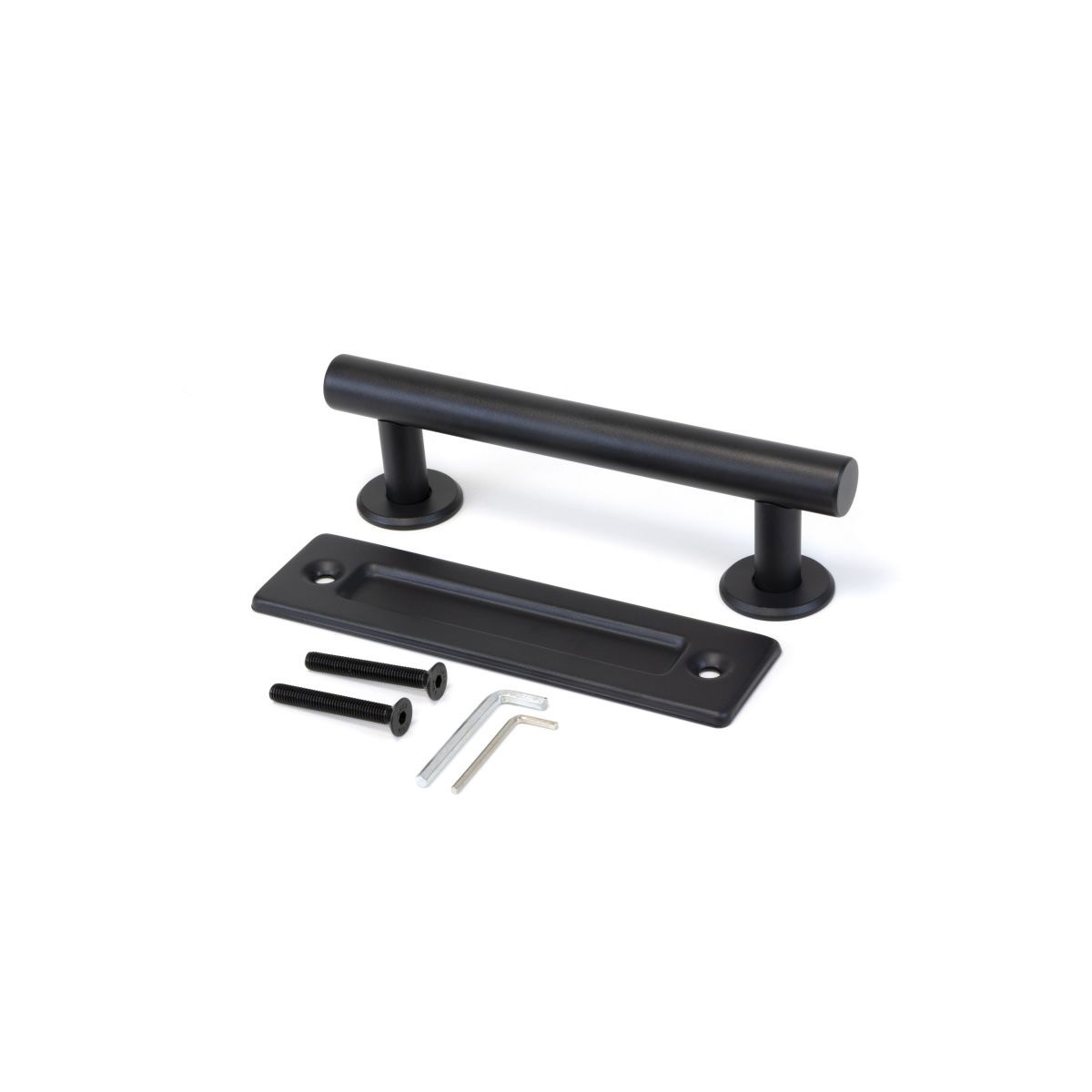 Poignée Pasadena pour porte coulissante en bois, Longueur 240 mm, Tige 180 mm, Noir