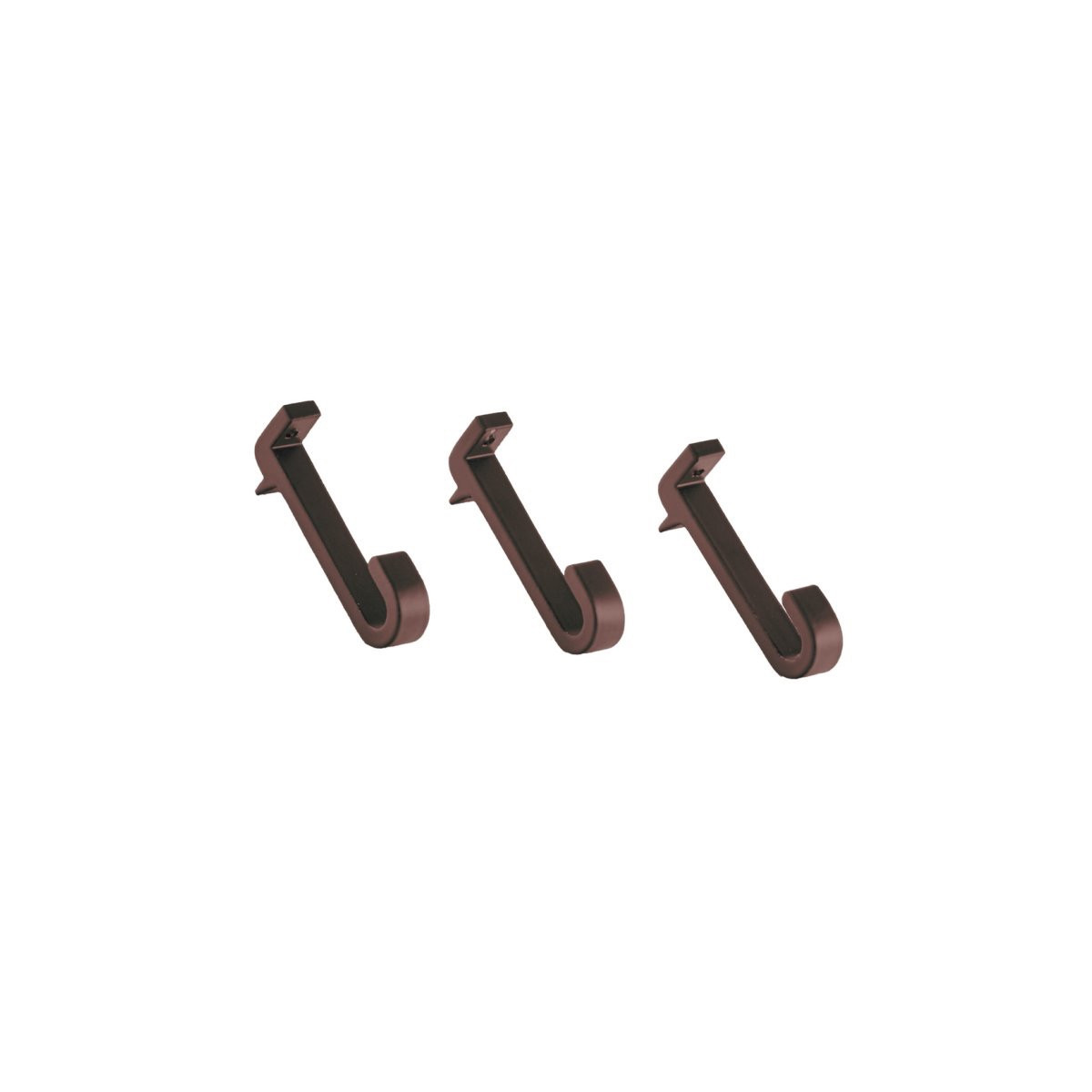 Lot de 3 crochets pour barre de crédence T1502 - largeur 1cm - finition bronze rouge
