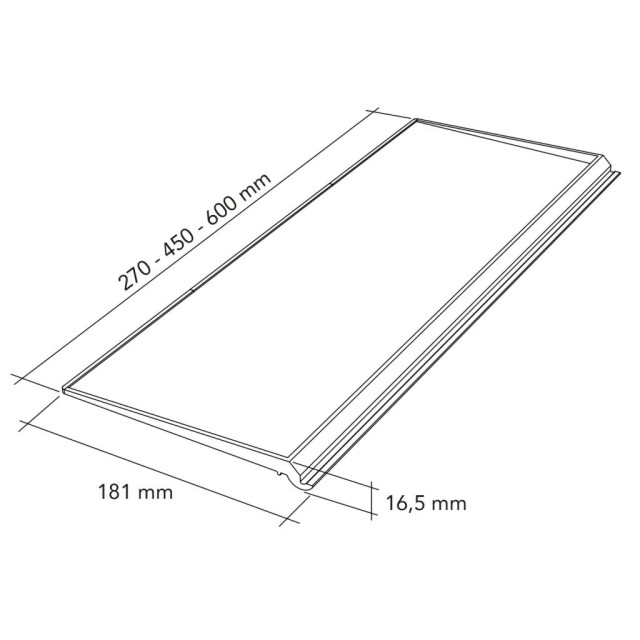Etagère simple pour la main courante T1150- L. 270 x l.181 x h.16.5mm - finition noir mat