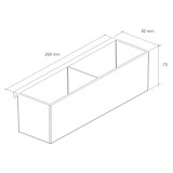 Bac porte-épices en ABS injecté pour barre de crédence HANDY SLIM - 26 x 8,2 x 7,5cm