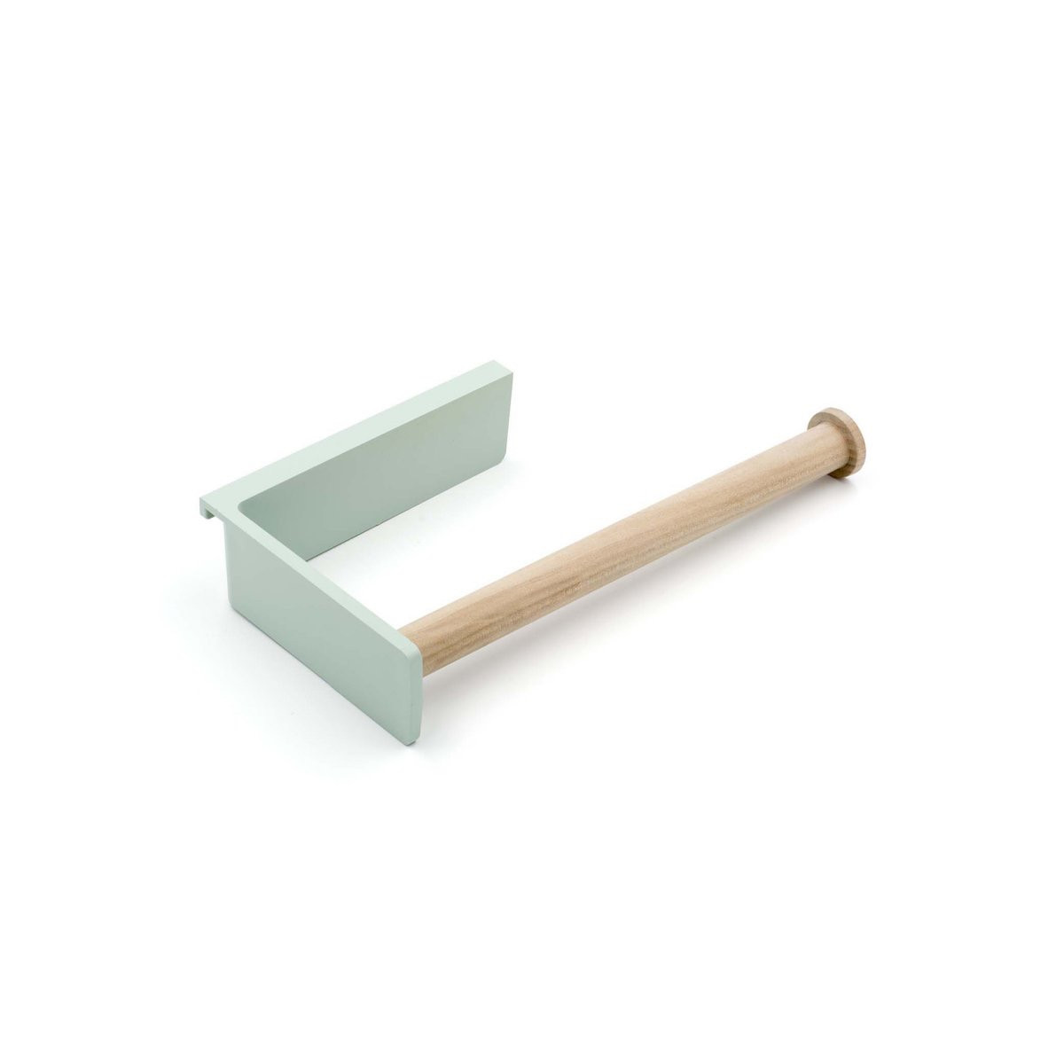 Porte-rouleau en bois pour barre de crédence HANDY - L.245mm-l.124mm-Bois diam 25x236mm-finition vert sauge