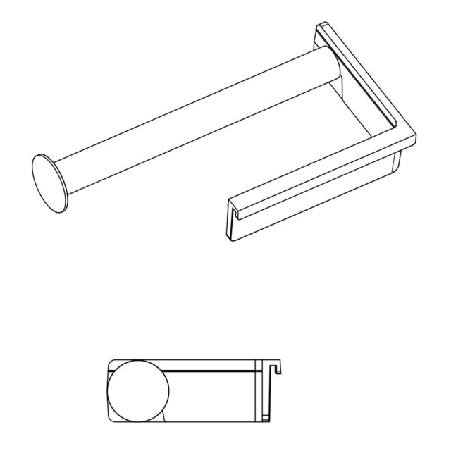 Porte-rouleau en bois pour barre de crédence HANDY - L.245mm-l.124mm-Bois diam 25x236mm-finition vert sauge