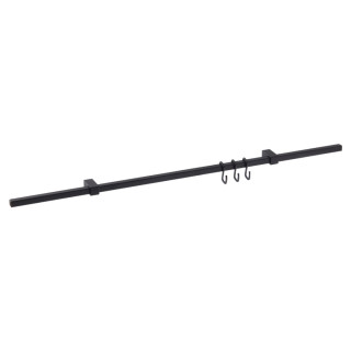 Kit barre de crédence carrée avec 3 crochets - L. 60cm - finition noir