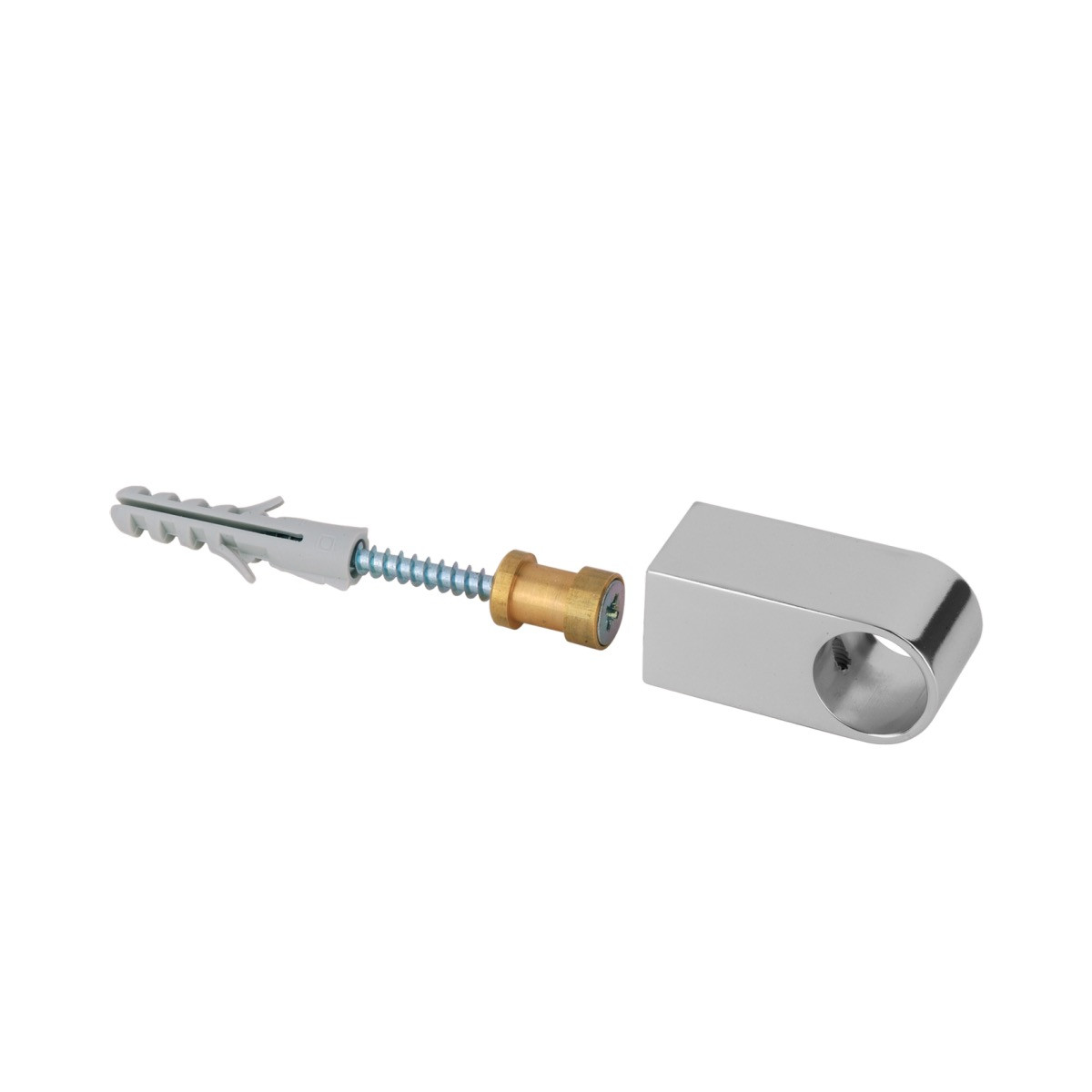 Support design pour les barres de crédence D1100, D1105, D1110 et D1120 - finition chrome
