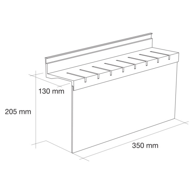 Porte-couteaux pour les mains courantes T1260, T1270, T1255L, T1265L et T1275L - L. 350 x l. 130 x H. 205mm