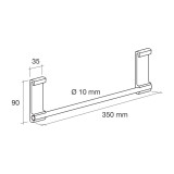 Porte-torchon ou ustensiles pour les mains courantes T1211, T1221 et T1231 - L. 350mm