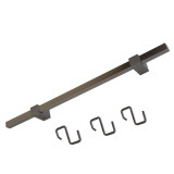 Kit barre de crédence carrée avec 3 crochets - L. 60cm - finition inox brossé