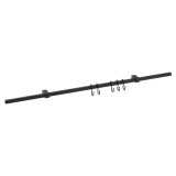 Kit barre de crédence carrée avec 5 crochets - L. 90cm - finition noir mat