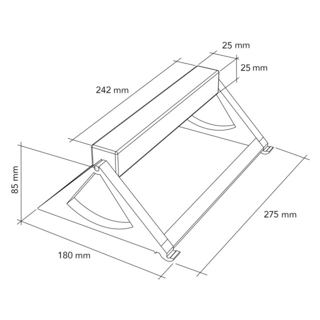 Porte-rouleau pour barre de crédence - finition noir mat