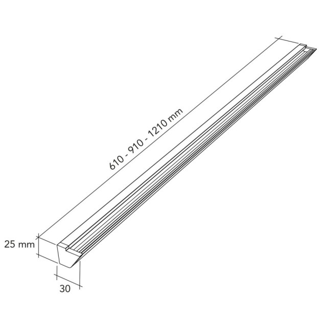 Barre de crédence-L.910mm-Finition noir mat
