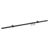 Kit barre de crédence carrée avec 3 crochets - L. 45cm - finition noir mat