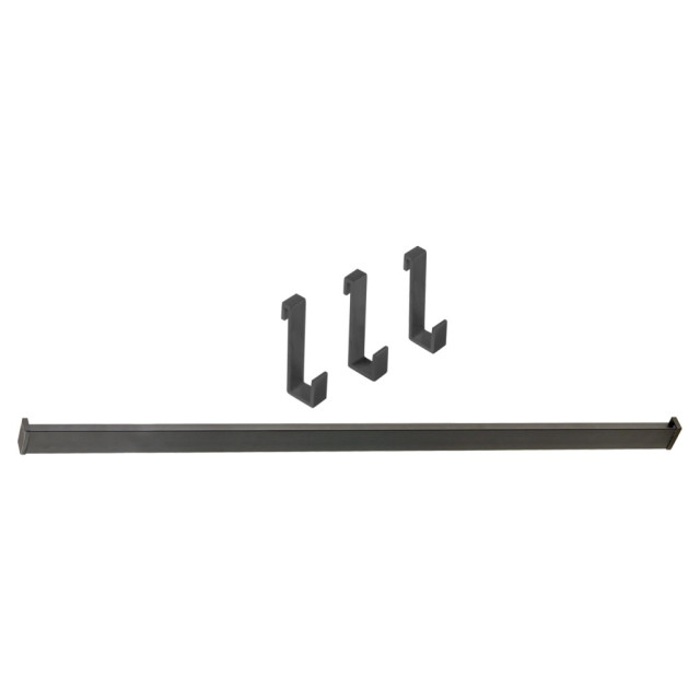 Kit barre de crédence avec 3 crochets - l. 23 x L. 900 x H. 42mm - finition noir mat