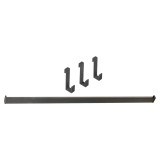 Kit barre de crédence avec 3 crochets - l. 23 x L. 900 x H. 42mm - finition noir mat