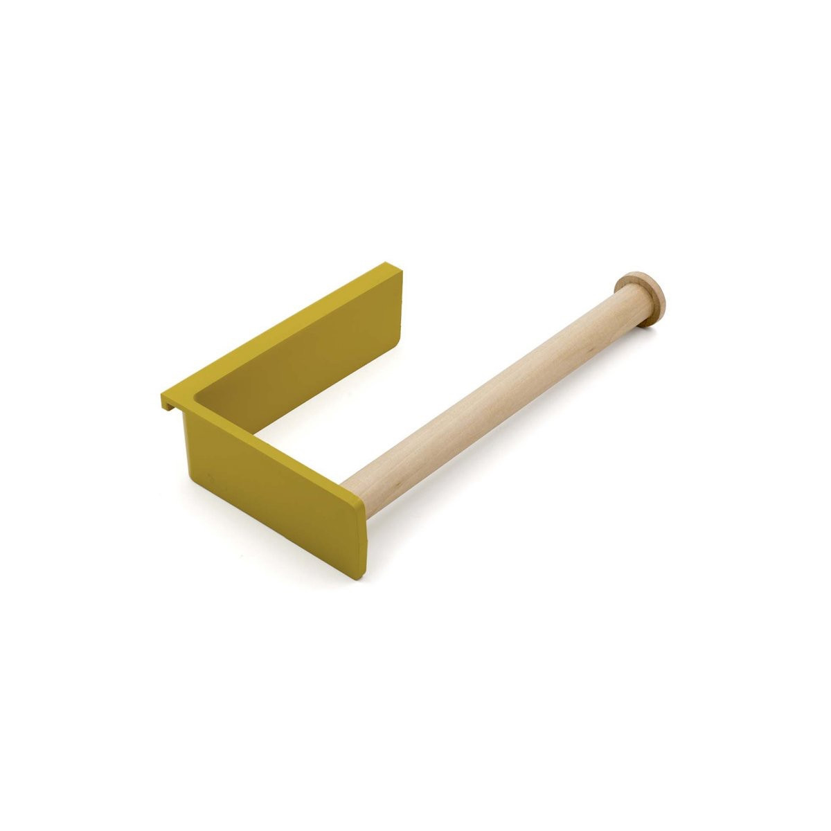 Porte-rouleau en bois pour barre de crédence HANDY - L.245mm-l.124mm-Bois diam 25x236mm-finition jaune
