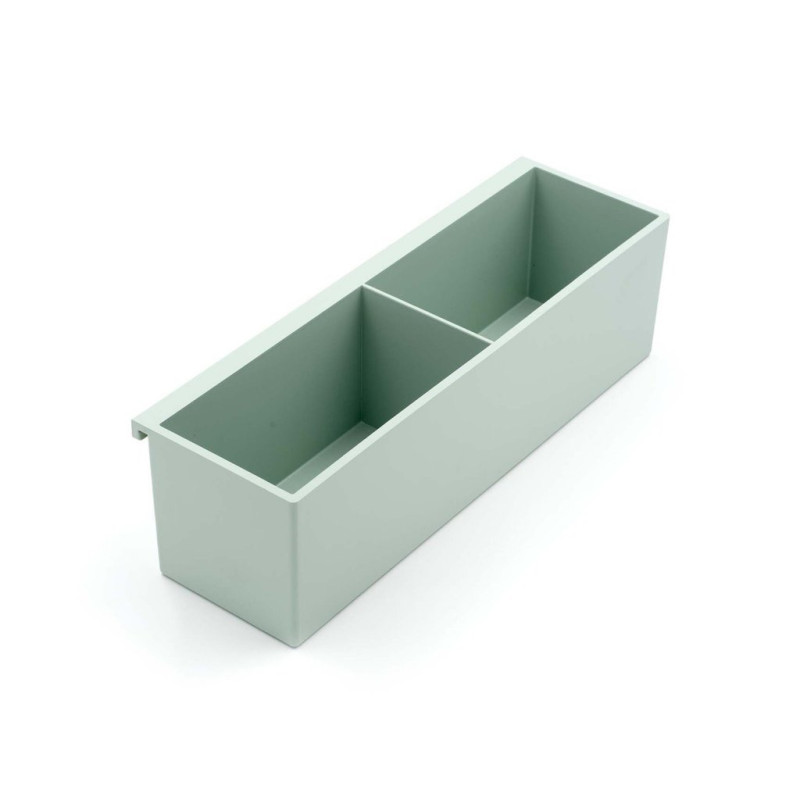 Bac porte-épices en ABS laqué pour barre de crédence HANDY - 26 x 8,2 x 7,5cm - finition vert sauge