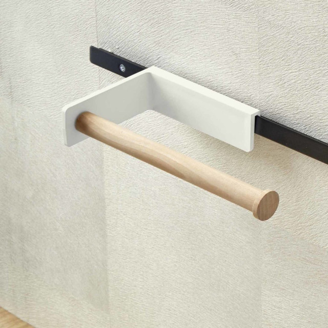 Porte-rouleau en bois pour barre de crédence HANDY - L.245mm-l.124mm, bois 25x236mm - finition blanc