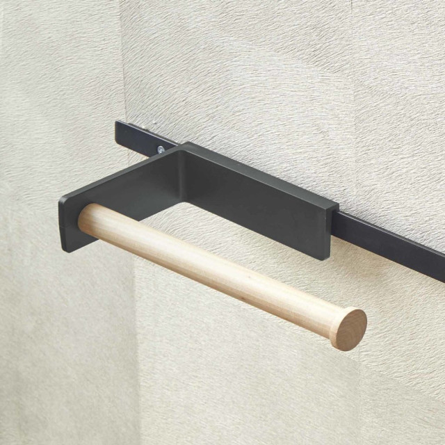 Porte-rouleau en bois pour barre de crédence HANDY - L.245 mm-l.124mm-Bois 25x236mm - finition noir