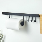 Porte-rouleau pour barre de crédence T1500 - finition noir mat