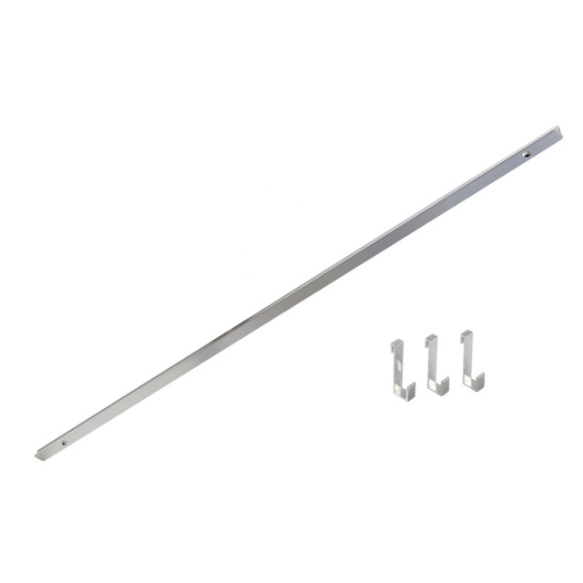 Kit barre de crédence avec 3 crochets - l. 15 x L. 900 x H. 20mm - finition aluminium brillant