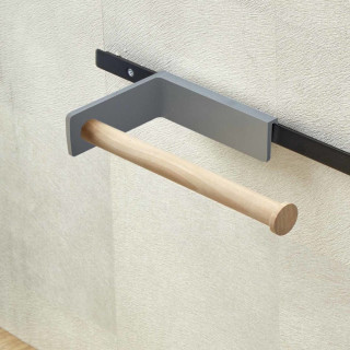 Porte-rouleau en bois pour barre de crédence HANDY SLIM - 24,5 x 4,5 x 21cm - finition gris