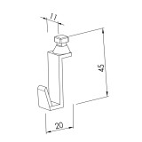 Kit de 3 crochets pour les mains courantes T1211, T1221 et T1231 - finition noir mat