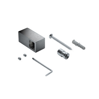 Support pour barre de crédence carrée - références D1301, D1306, D1311 et D1321 - finition inox brossé
