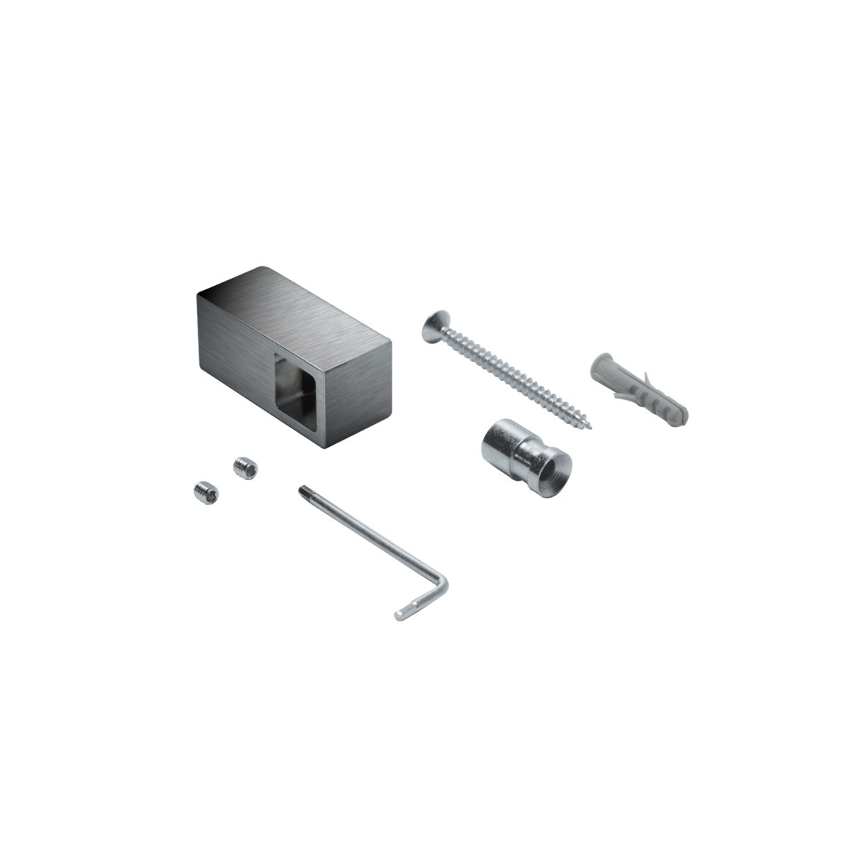 Support pour barre de crédence carrée - références D1301, D1306, D1311 et D1321 - finition inox brossé