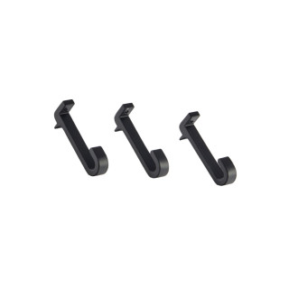 Lot de 3 crochets pour barre de crédence T1500 - largeur 1cm - finition noir mat