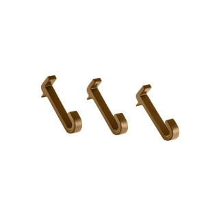 Lot de 3 crochets pour barre de crédence T1501 - largeur 1cm - finition or antique