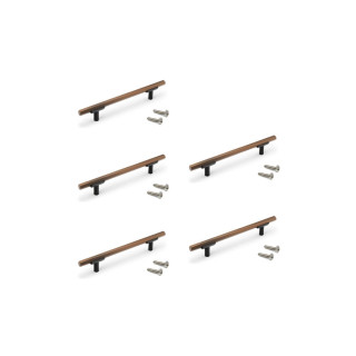 Lot de 5 poignées pour meubles Riad, L168mm, entraxe 128mm, Aluminium, Bronze
