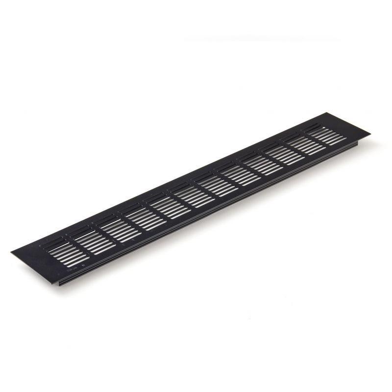 Grille d'aération en aluminium standard - 500x100mm - Finition noir