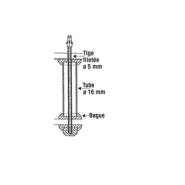Support baldaquin en inox massif - finition chrome