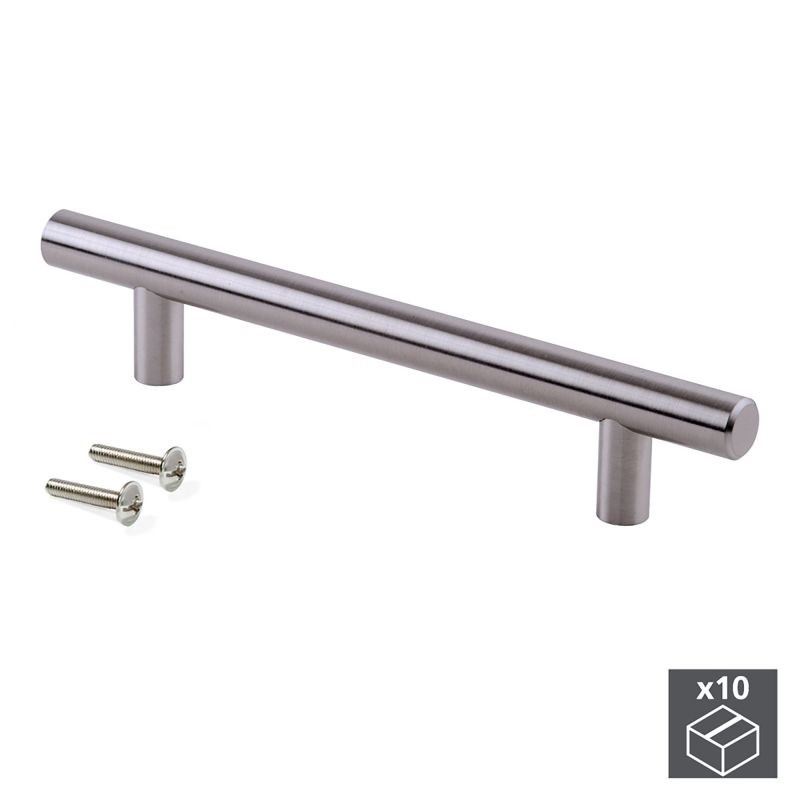 Lot de 10 Poignées Orlando, L 464 mm, entraxe 384 mm, Nickel satiné