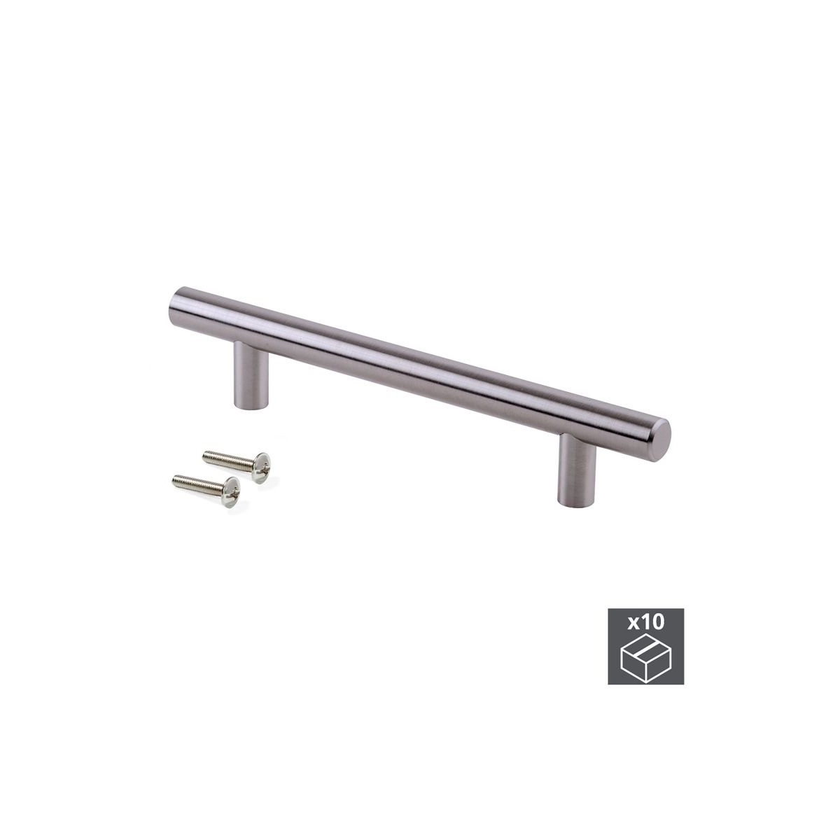 Lot de 10 Poignées Orlando, L 464 mm, entraxe 384 mm, Nickel satiné