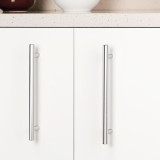 Lot de 10 Poignées Orlando, L 464 mm, entraxe 384 mm, Nickel satiné