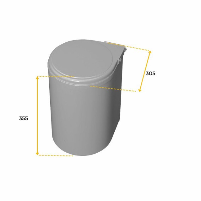 Poubelle pivotante à fixation sur porte Gris 13L
