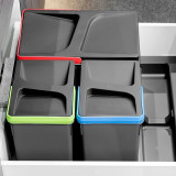 Kit poubelle Recycle avec base 24L 3 bacs pour caisson de 600 mm