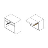 Coulisses pour table à rallonge et relevable Oplà Top, Inox brossé