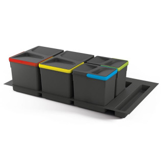 Kit poubelle Recycle avec base 36L 4 bacs pour caisson de 900 mm