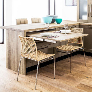Coulisses Lunch pour table escamotable, Inox brossé
