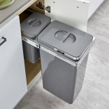 Poubelle sous evier 33L pour meuble de 300mm- Gris orion
