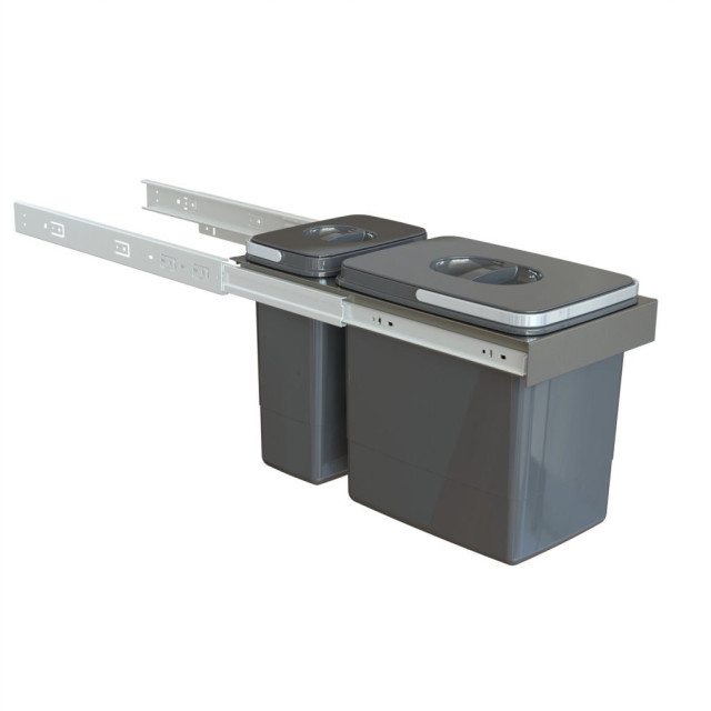 Poubelle sous evier 33L pour meuble de 300mm- Gris orion